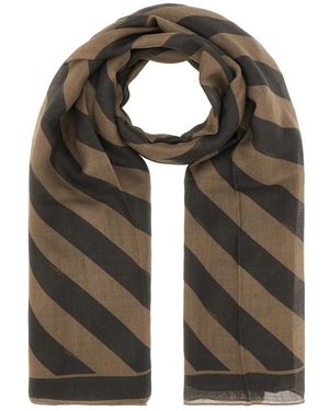 Fendi Accessoires ,Bruin ,Wol Zijden En Wollen Sjaal - Groen