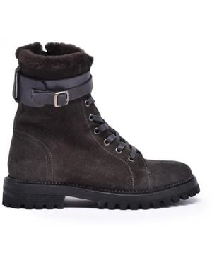 Eleventy Lace-Up Boots - Black