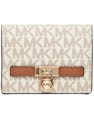 Michael Kors Moderne Hamilton Portemonnee Logo Print - Naturel
