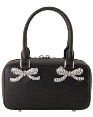 Self-Portrait Schwarze leder mini tote tasche