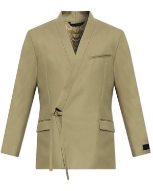 KENZO Wollblazer Mit Einfachem Schlitz - Grün