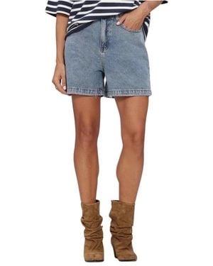 Alix The Label Woven Bermuda Denim Shorts - Blau