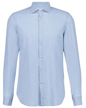 Boglioli Overhemden ,Blauw ,Katoen Lichtblauw Katoenen Knoopshirt