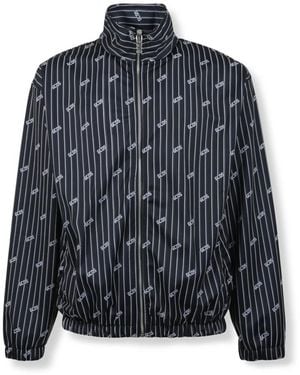 Gcds Pinstripe Jacke Mit Allover-Logo - Blau