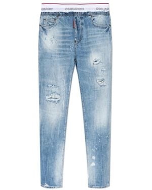 DSquared² Jeans ,Blauw ,Katoen Jeans Met Vintage-Effect