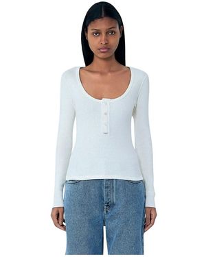 Chloé Truien & Vesten ,Wit ,Katoen Henley T-Shirt