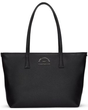 Karl Lagerfeld Rue St-Guillaume Metal Tote Bag - Schwarz