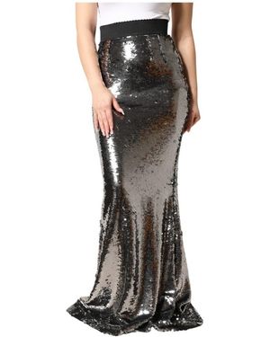 Dolce & Gabbana High Waist Maxi Mermaid Rok - Zwart