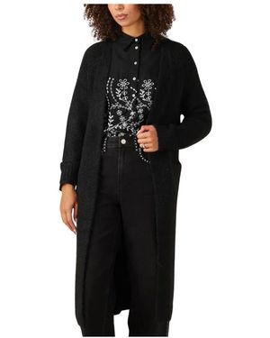 Object Truien & Vesten ,Zwart ,Polyester Objmilu Ls Lo Lange Gebreide Cardigan