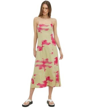 Samsøe & Samsøe Button Print Midi Jurk - Roze