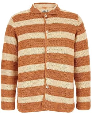 Bode Summertime Stripe Cardigan - Braun