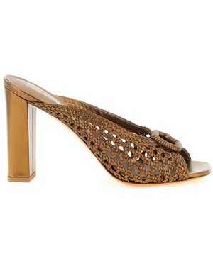 Santoni Schoenen ,Geel ,Leer Luce Sandalen - Bruin