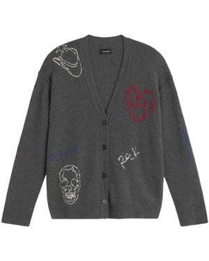 Zadig & Voltaire Mirzak West Graph Cardigan - Grijs
