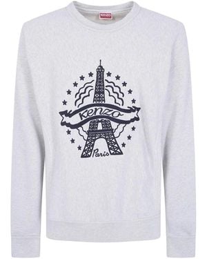 KENZO Hoodies & Sweatvesten ,Wit ,Katoen Eiffeltoren Ontwerp Sweatshirt