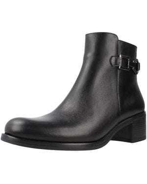 Fluchos Schoenen ,Zwart ,Leer Chiara Enkellaarsjes