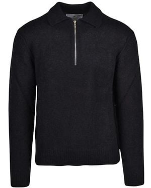 Seven Gauge Round-Neck Knitwear - Blu