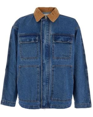 DUNST Blaue Jacke Mit Kontrastkragen