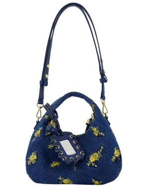 Ganni Hobo Mini Flowers Portemonnee - Blauw