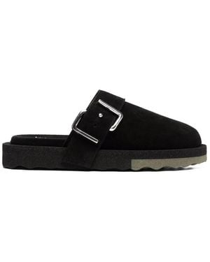Off-White c/o Virgil Abloh Sandali in pelle nera con dettagli in metallo - Nero