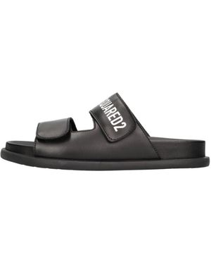 DSquared² Schoenen ,Zwart ,Leer Sandalen Zwart