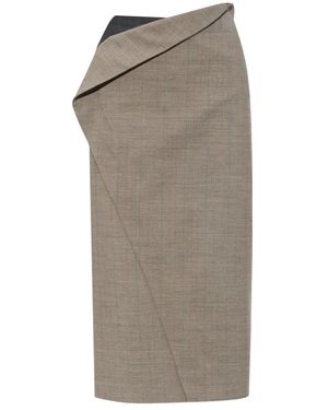 Jil Sander Rokken ,Wol Wol Met Split - Grijs
