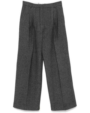 Mark Kenly Domino Tan Wide Trousers - Grey