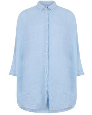 120% Lino Overhemden ,Blauw ,Blouses & Shirts