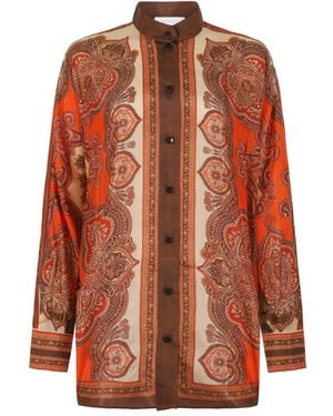 Zimmermann Paisley Print Seidenhemd - Braun