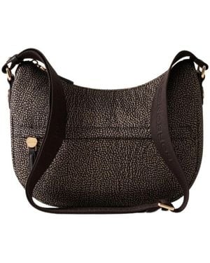 Borbonese Tassen ,Bruin ,Luna Bag Small - Zwart