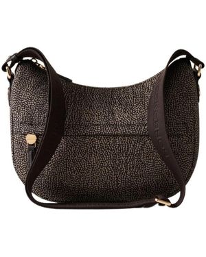 Borbonese Tassen ,Bruin ,Luna Bag Small - Zwart