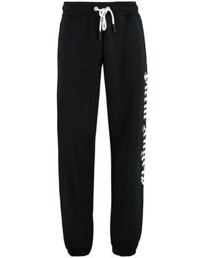 Palm Angels Katoenen Sweatpants Met Zakken En Manchetten - Zwart