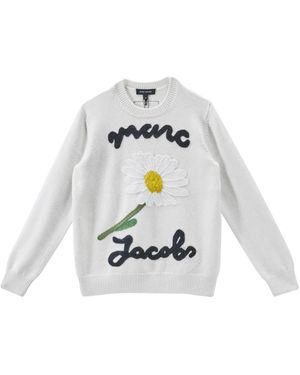 Marc Jacobs Marc Is Joy Jacquard Rundhals-Pullover - Weiß