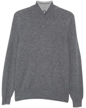 Fedeli Truien & Vesten ,Grijs ,Kasjmier Half-Zip High-Neck Knit