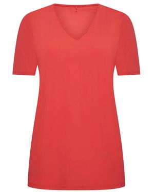 Plus Basics Tee V Slim Ss - Rood