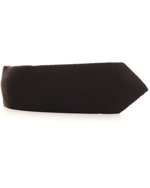 Kiton Kaschmir Fantasie Krawatte - Schwarz