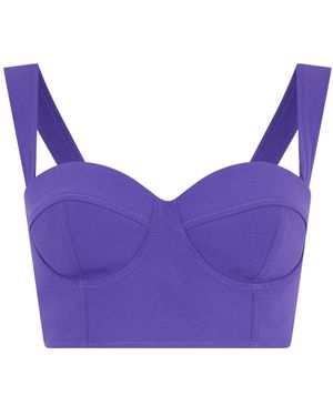 Moschino Tops ,Paars ,Croptop Met Sweetheart Halslijn