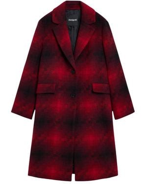 Desigual Single-Breasted Coats - Rosso