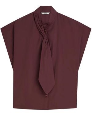 Summum Overhemden ,Rood ,Polyester Top Taft Light - Paars