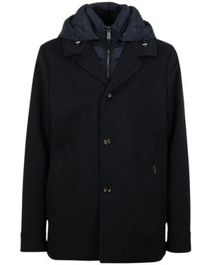 Moorer Jassen ,Blauw ,Wol Barolo Jas - Zwart