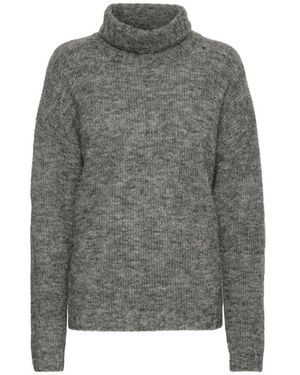 My Essential Wardrobe Dunkelgrauer strickrollkragenpullover