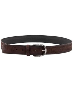 Orciani Accessoires ,Bruin ,Leer Cintura Hunting Suede