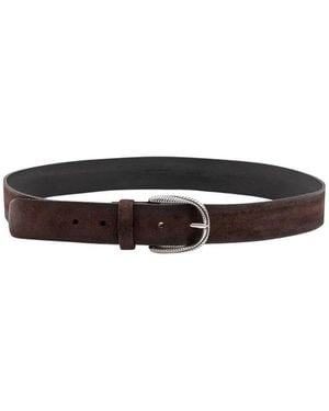 Orciani Accessoires ,Bruin ,Leer Cintura Hunting Suede