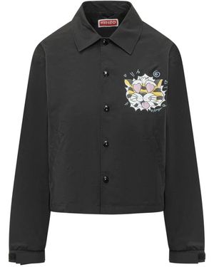 KENZO Wild Tiger Cropped Coach Jacket - Schwarz