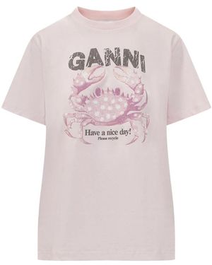 Ganni T-Hemden - Roze