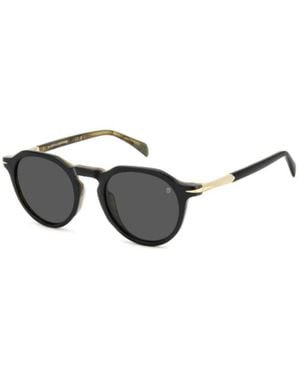 David Beckham Runde Sonnenbrille - Schwarz