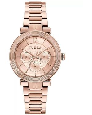 Furla Accessoires ,Roze ,Roestvrijstalen Horloge Met Accenten