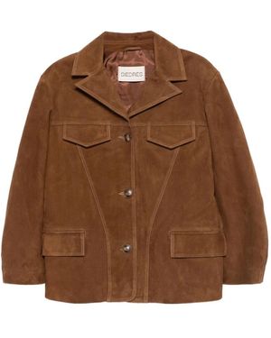 Siedres Bruin Knoop Buitenkleding Met Klepzakken