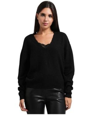 Fracomina Pullover Mit V-Ausschnitt Und Top - Schwarz