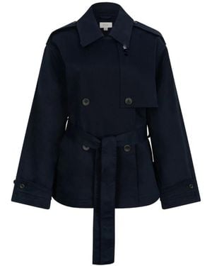 Calvin Klein Cotton Twill Short Trench Coat - Blauw