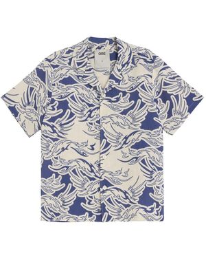 Oas Overhemden ,Veelkleurig ,Linnen Rouge Cuba Shirt - Blauw